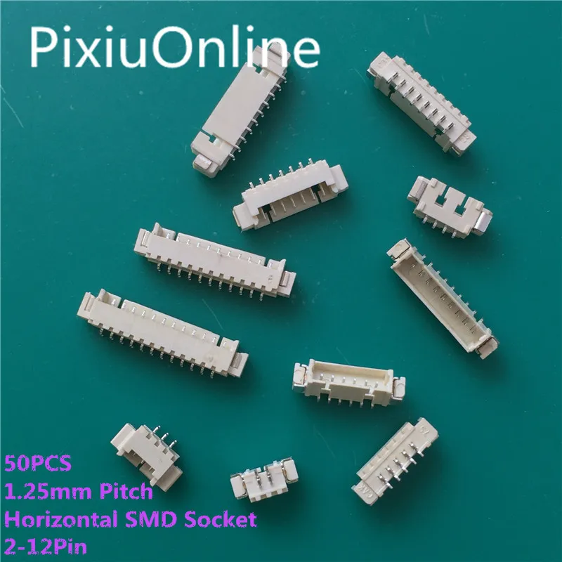 

50PCS YT2015 1.25mm Spacing Connector 2P/3P/4P/5P/6P/7P/8P/9P/10P/11P Horizontal SMD Socket 1.25mm Pitch Patch Plug Connector