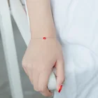 Женские браслеты DreamySky, из чистого серебра 100% пробы, с красным сердцем