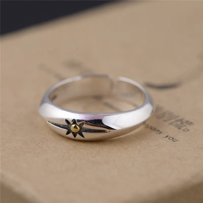 

BESTLYBUY 100% Real 925 Sterling Silver Jewelry Retro Style Rings for Women Men Party Gifts Bijoux Free Shipping
