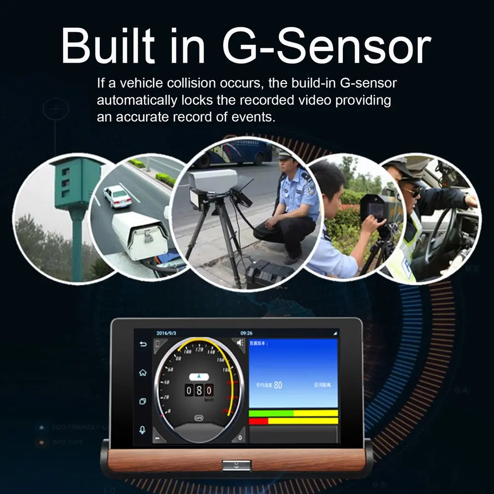 Для FHD 1080P 7 дюймов 3g Автомобильная панель gps навигация WiFi точка доступа камера рекордер заднего вида DVR для Android 5,0