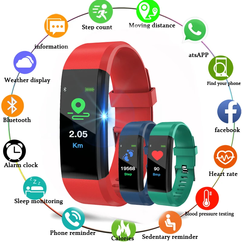 Новые мужские и женские Смарт часы Calangdar с пульсометром тонометром фитнес трекер