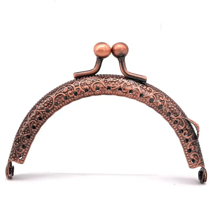 Red copper 8,5 см круглый металлический каркас для кошелька ручка клатч сумка Аксессуары для изготовления застежка для сумочки замок металлическая застежка фурнитура для сумок - Цвет: Red copper