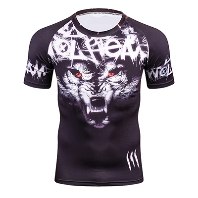 Style I Волк кикбоксинг, Mma шорты футболка Череп ММА длинные Рашгард тайский бокс с коротким рукавом Муай Тай Crossfit Топы борьба боксерские майки - Цвет: Style I