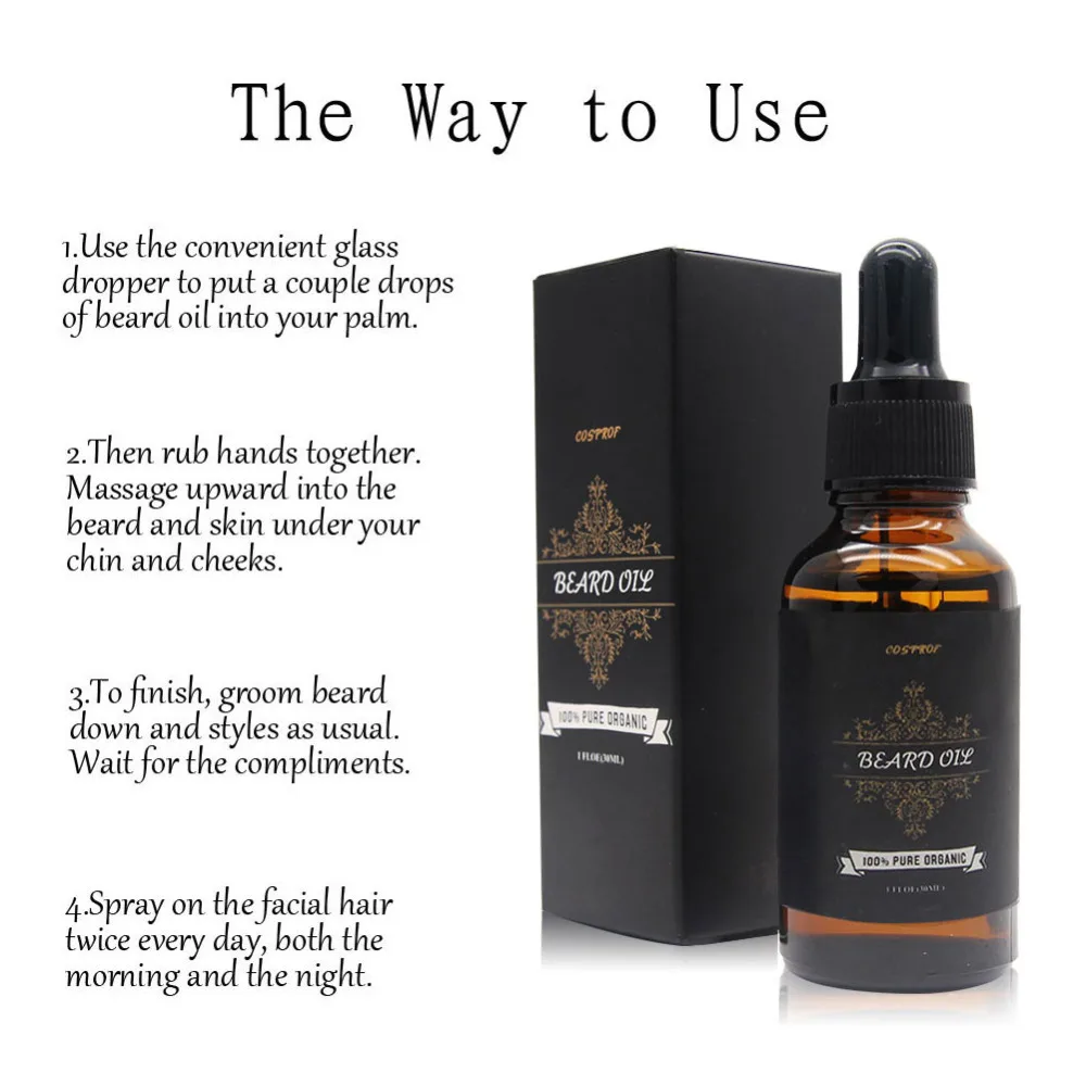 Cosprof 1 шт. 100% натуральное мужское масло для бороды увлажнения разглаживания
