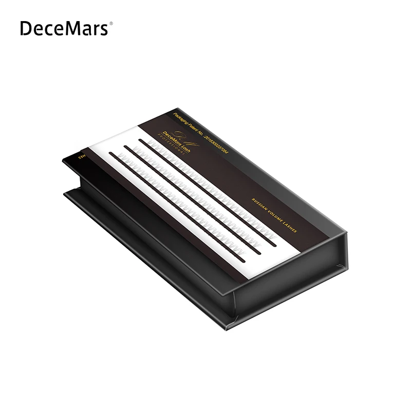 2 чехла/партия DeceMars 3D предварительно сделанные 6D натуральные накладные ресницы из меха норки Индивидуальный кластер накладные ресницы удлинение ресниц