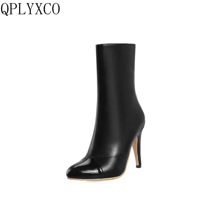 

QPLYXCO 2018 Small& Big size 28-52 Short boot Autumn winter style Sexy Women Platform high heels wedding Party shoes woman Y775