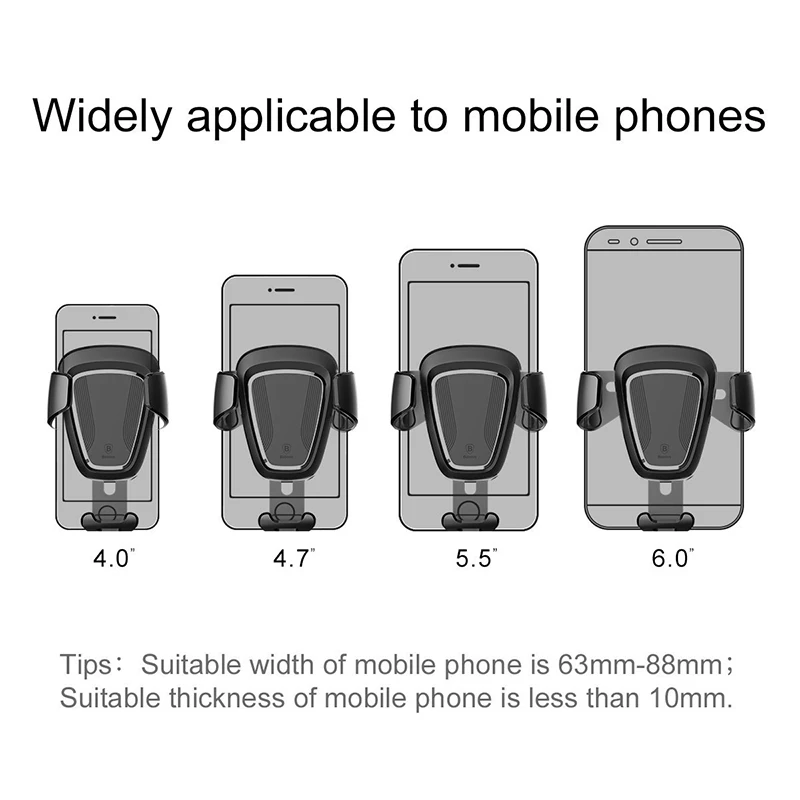 

Universal Air Outlet Car Phone Holder For iPhone Samsung Car Air Vent Mount Adjustable Phone Holder Stand Gravity Car Mount