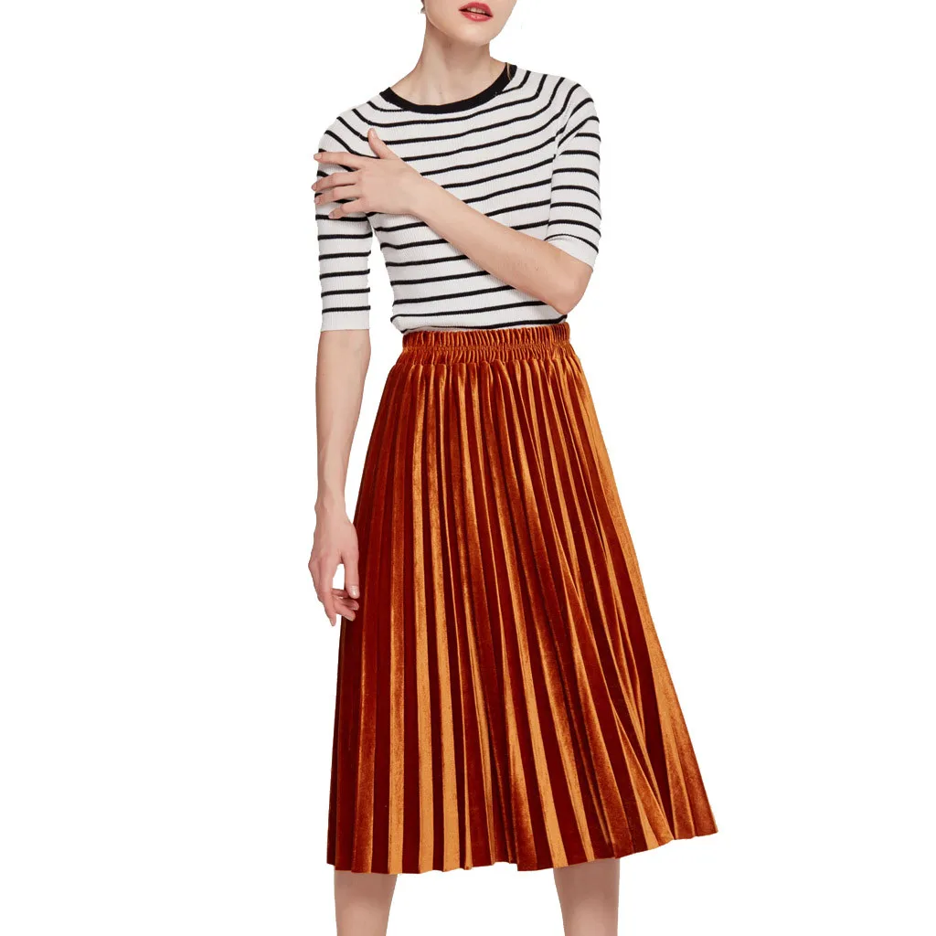 Бесплатная Страусиная пляжная юбка женский сарафан бохо высокая талия бархат