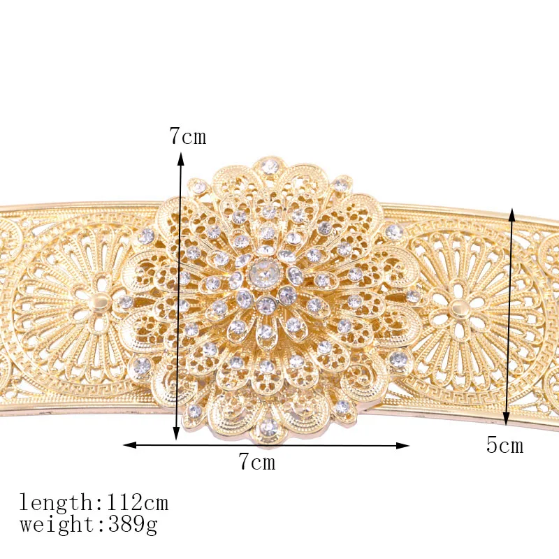 Fashion crystal cutout metal wedding belt designed for women wedding belt latest style jewelry belt