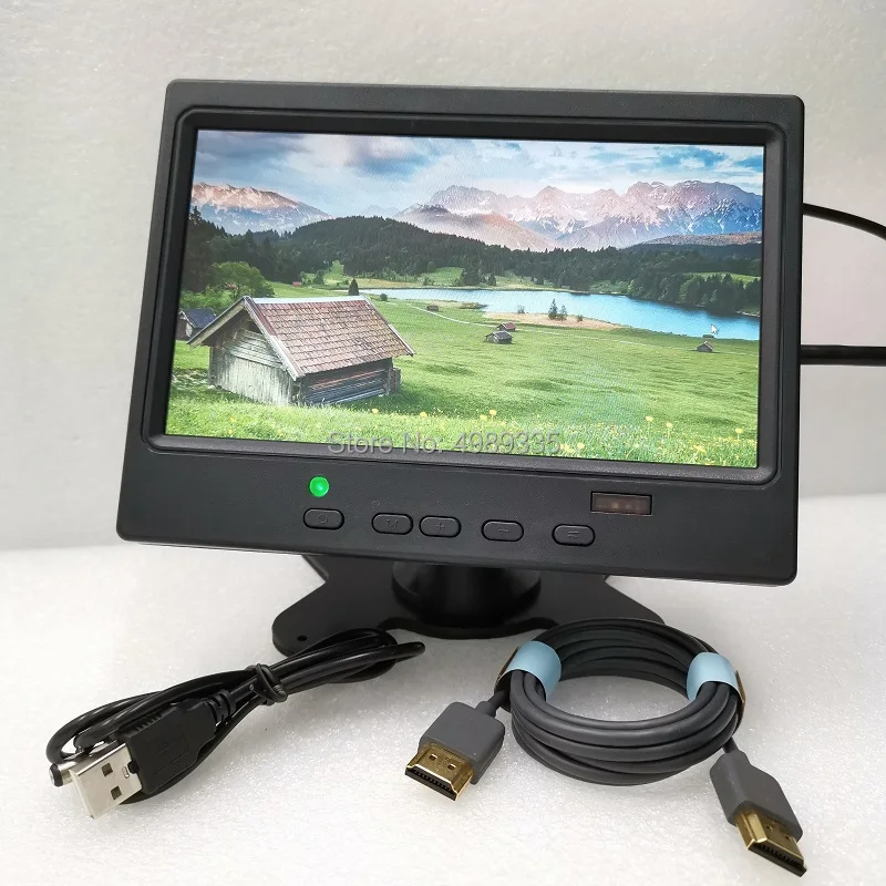 Черный 7-дюймовый дисплей HDMI1024x600ips ЖК-дисплей панель монитор дисплей PS4 xbox360 Raspberry Pi - Цвет: Черный