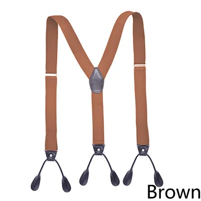 Brown Deepeel, 1 шт., 3,5*120 см, мужские подтяжки, повседневные, 6 зажимов, кнопки, ремень, высокое качество, для взрослых, кнопки, эластичная лента, подтяжки, аксессуары для костюма - Цвет: Brown