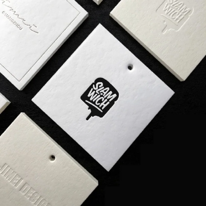 Пользовательская подвесная бирка тиснение печать одежды пользовательские бирки