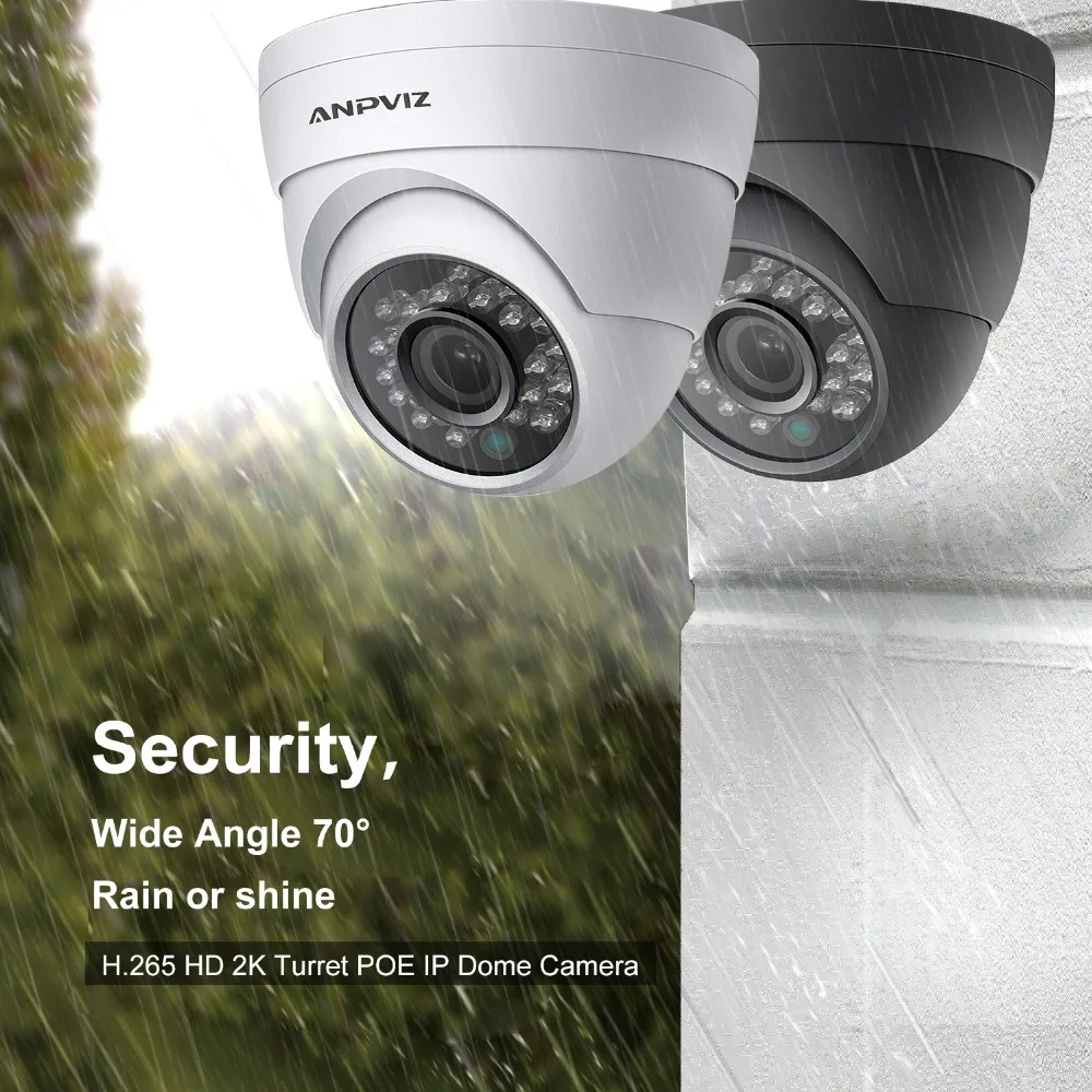 Anpviz 2 К открытый видео PoE IP купольная Камера Onvif 4MP безопасности башни CCTV Домашнего