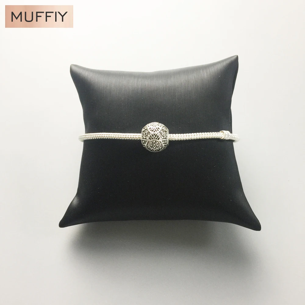 Очаровательные бусины черный раздавленный карма Европа 2017 бренд Good 5 мм