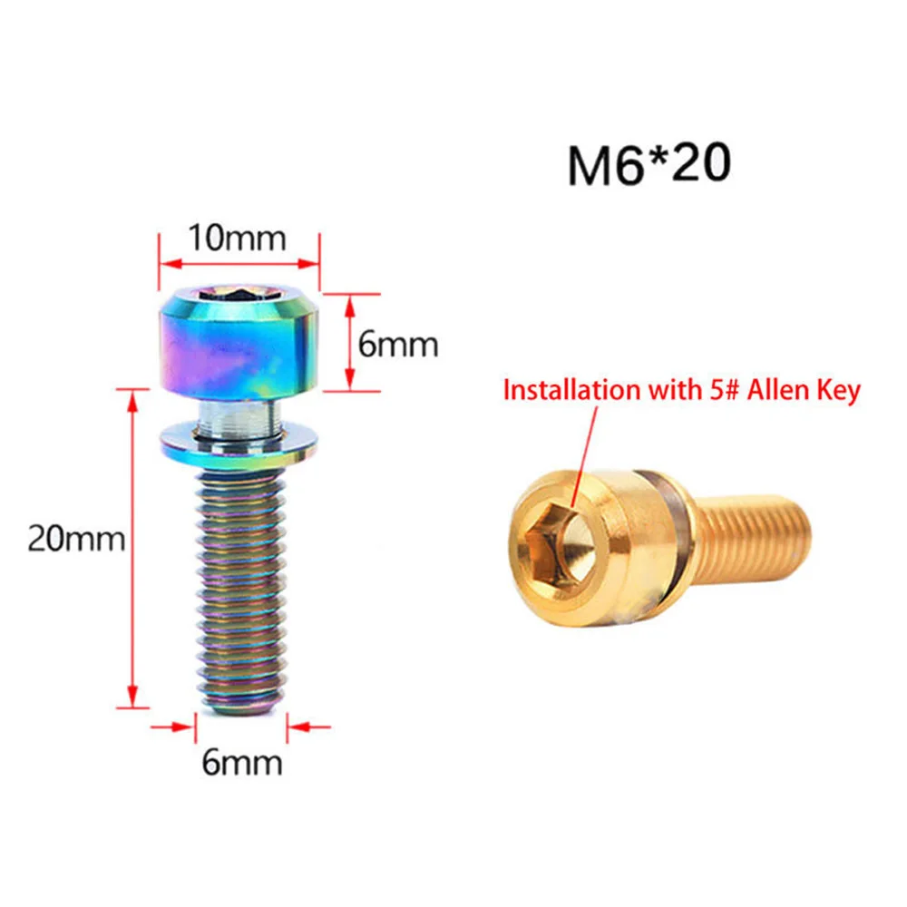 1 шт. M6x20mm дисковые тормоза болты суппорта титановые шурупы с шайбой прокладка