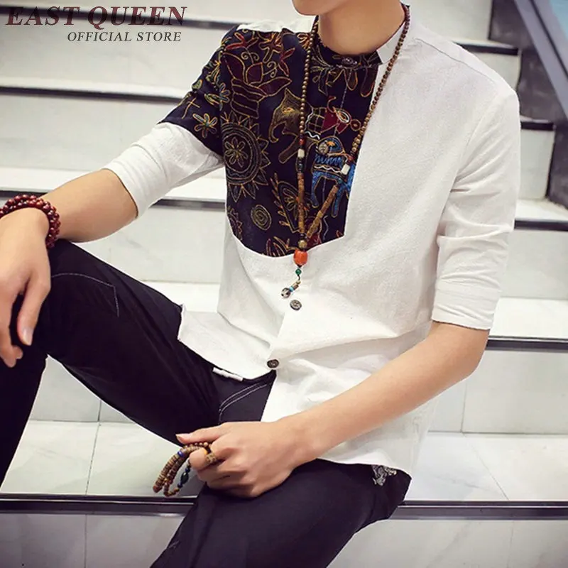 Традиционная китайская одежда для мужчин винтажная мужская белая льняная