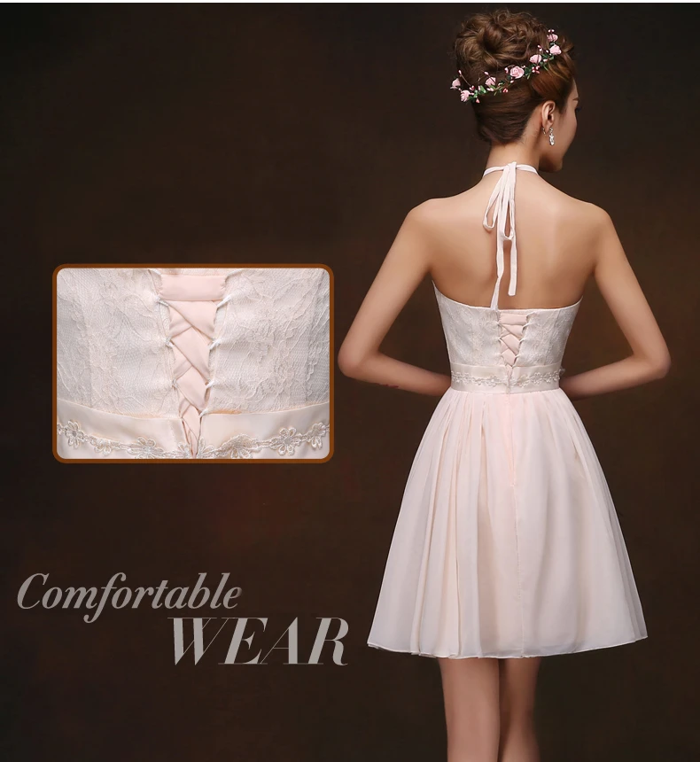 Женское шифоновое платье на выпускной с воротником халтер|Платья выпускной| |