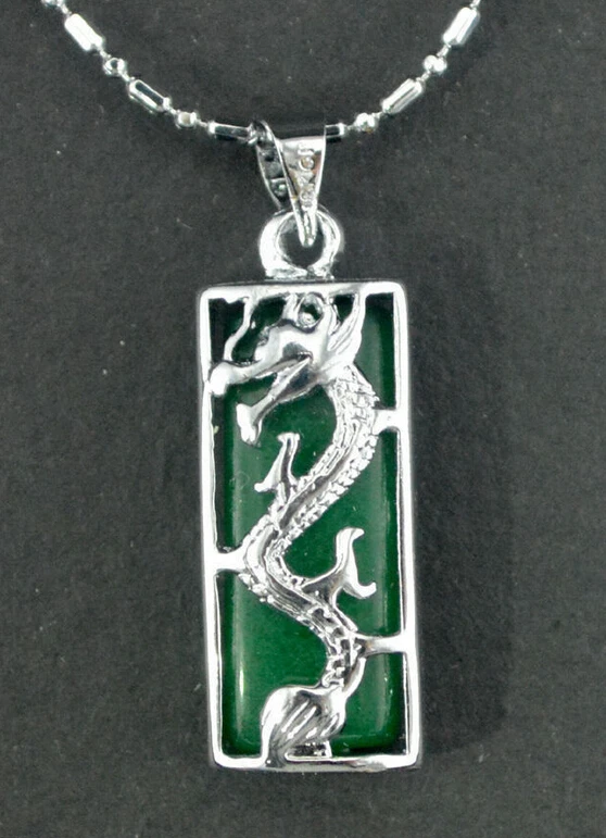 Бесплатная доставка&gt @&gt 3 шт Горячий Красивый зеленый нефрит Серебряный Дракон