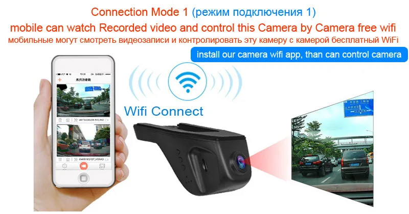 XCGaoon Wifi 170 градусов Автомобильный видеорегистратор видеокамера Dash камера 1080P ночная версия Novatek 96655 Использование SONY 322 сенсор