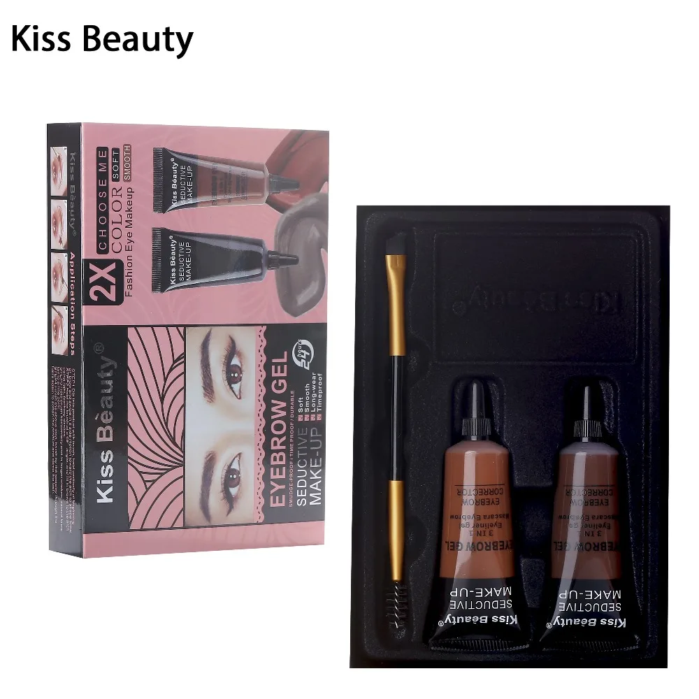 Kiss beauty 2 шт./компл. pofessial карандаш для бровей глаза коричневый кофе хна крем краска