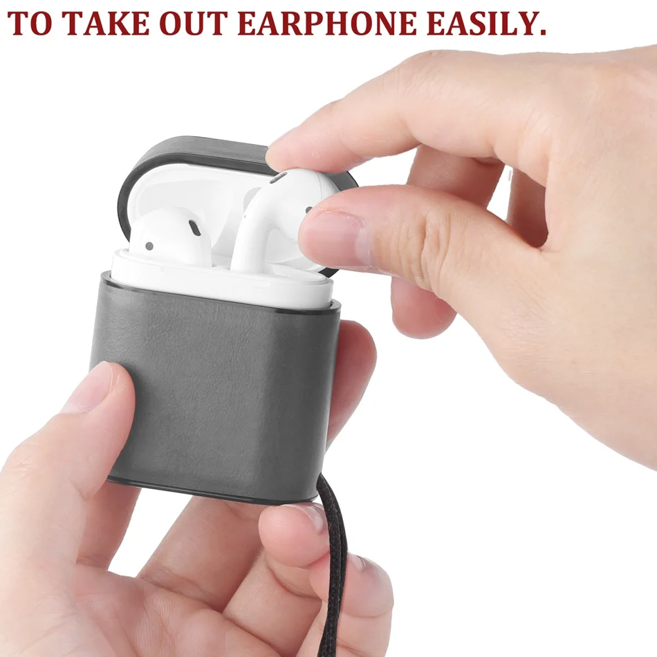 Axbety для AirPods чехол из натуральной кожи Bluetooth беспроводной Чехол для наушников для Apple Airpods 1/2 зарядная коробка из зернистой кожи