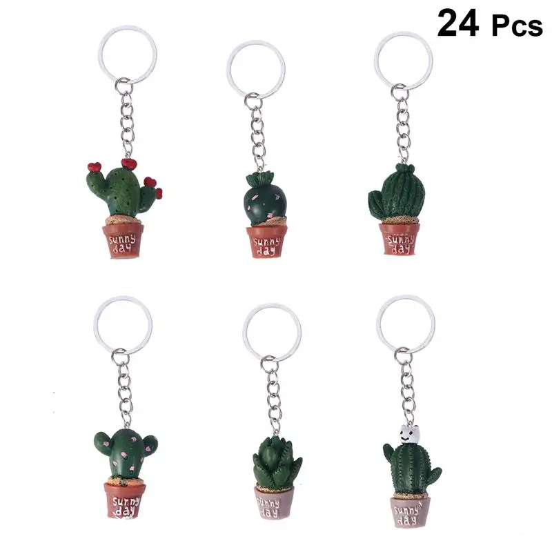 24 шт имитация брелок с подвеской кактус цветной очарование смола держатель