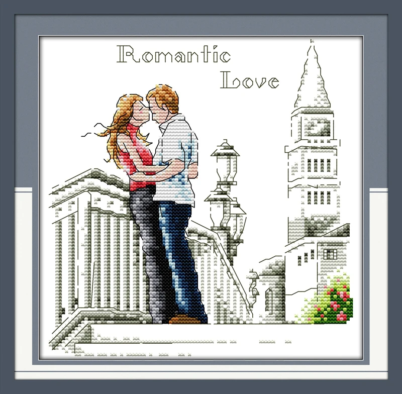 

Набор для вышивки крестиком Kiss in bell tower, 14ct, 11ct, картина, искусственная вышивка, рукоделие «сделай сам»