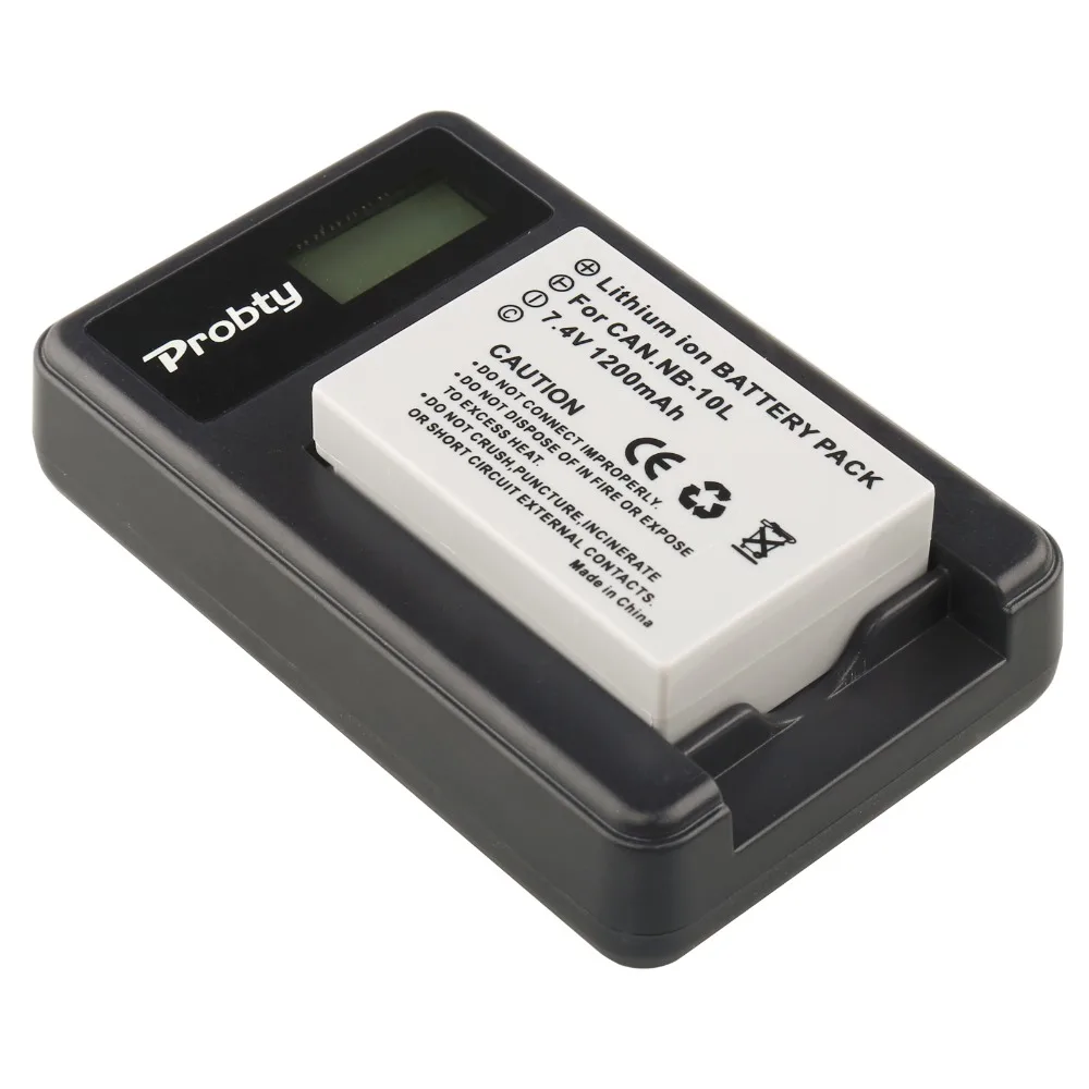 Зарядное устройство PROBTY для фотоаппарата 2 шт. аккумулятора Фотоаппарата Canon G1X G15