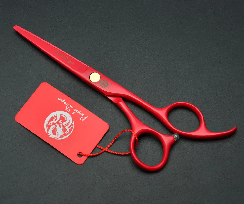 2Pcs 5.5 Inch 16cm Red Professional Human Hair Scissors Hairdressing Cutting Shears + Thinning Styling Tools Z1023 | Красота и
