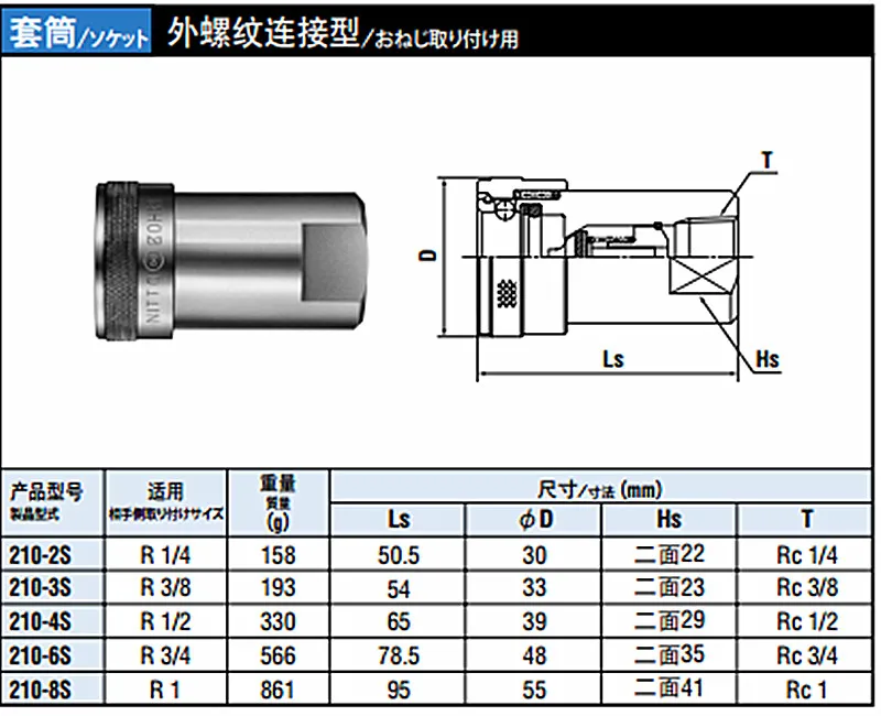 NITTO Nitto quick connectors 210-2P R1 / 4 internal thread of special steel material at room temperature hoses Couplings | Аксессуары