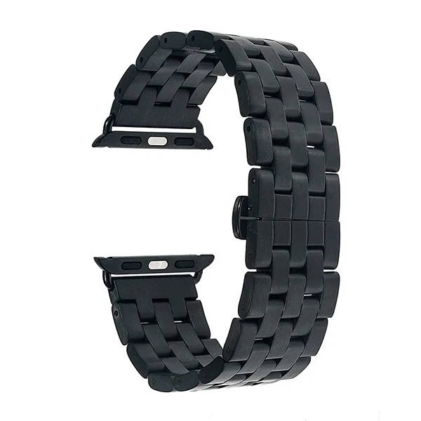 Ремешок из нержавеющей стали для iWatch Apple Watch, 38 мм, 42 мм, 40 мм, 44 мм, серия 4, 3, 2, 1, ремешок на запястье, сменный Браслет - Цвет ремешка: Black