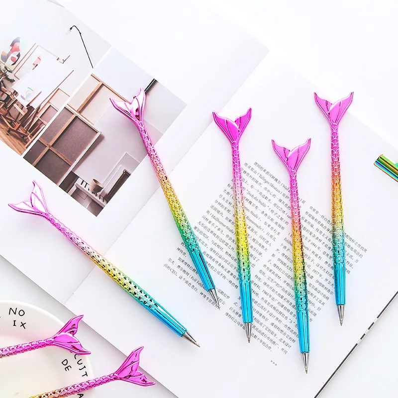 

1 Piece Mermaid Ballpoint Pen School Supply Ball Point Creative Freebie Novel Office Gift Stationery Styling Fish Tail
