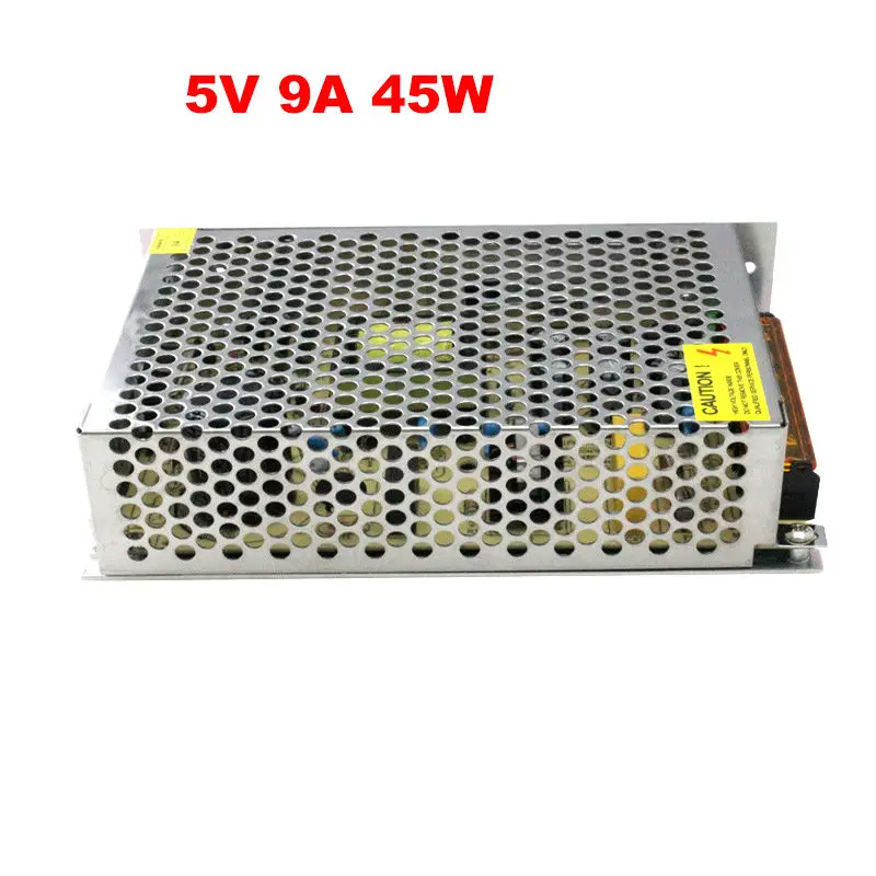 Ac/dc 5V 9A 45W импульсный Светодиодный источник питания 5v 45w драйвер DC5V алюминиевый AC
