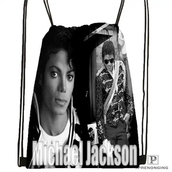 Custom Michael Jackson @ 1 рюкзак на шнурке сумка милый Детская (Черная задняя часть) 31x40 см