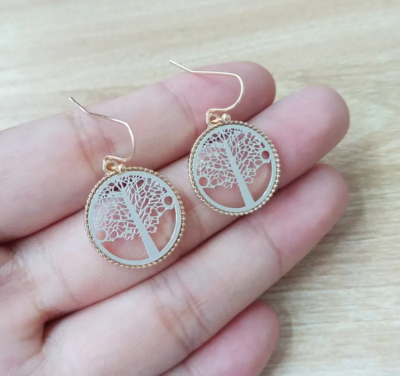 Женские маленькие круглые серьги капли Tree Life|earrings for|dropping earrings for womendrop |