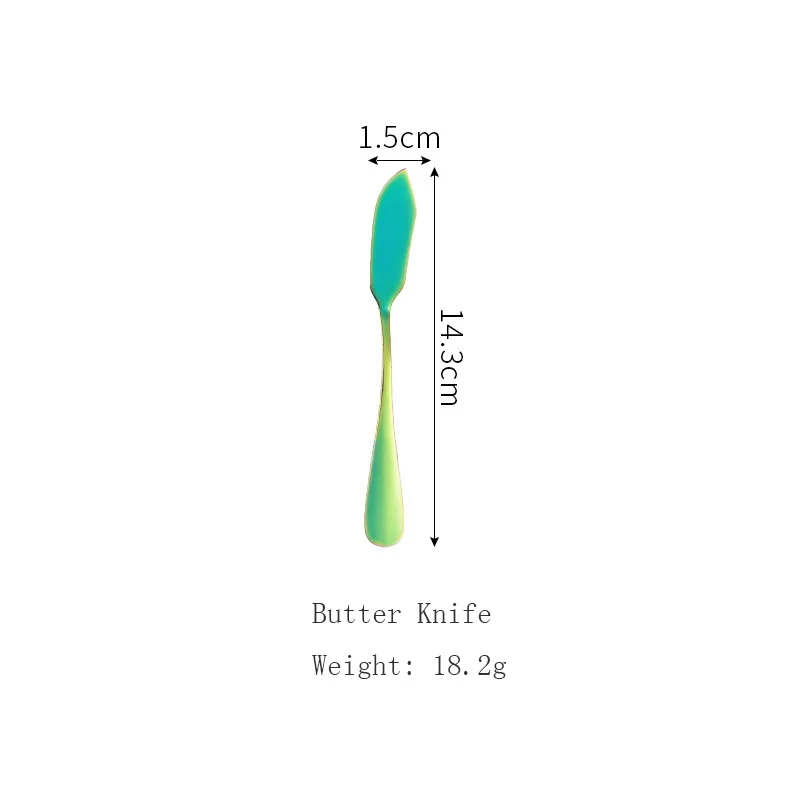 NO.21 Butter Knife Набор радужных столовых приборов из нержавеющей стали столовая посуда набор серебряных приборов столовый нож и вилка Прямая поставка - Цвет: NO.21 Butter Knife