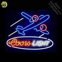 neon sign for coors light airplane neon bulb sign handcraft glass tube beer bar pub decor wall dropshipping neon bar lights home