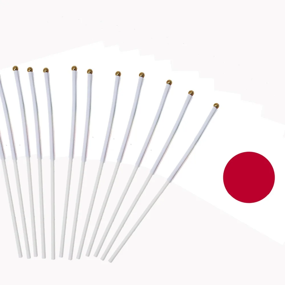 

14x21cm 10pcs Small Japan flag hand waving flags with Plastic Flagpoles NC008
