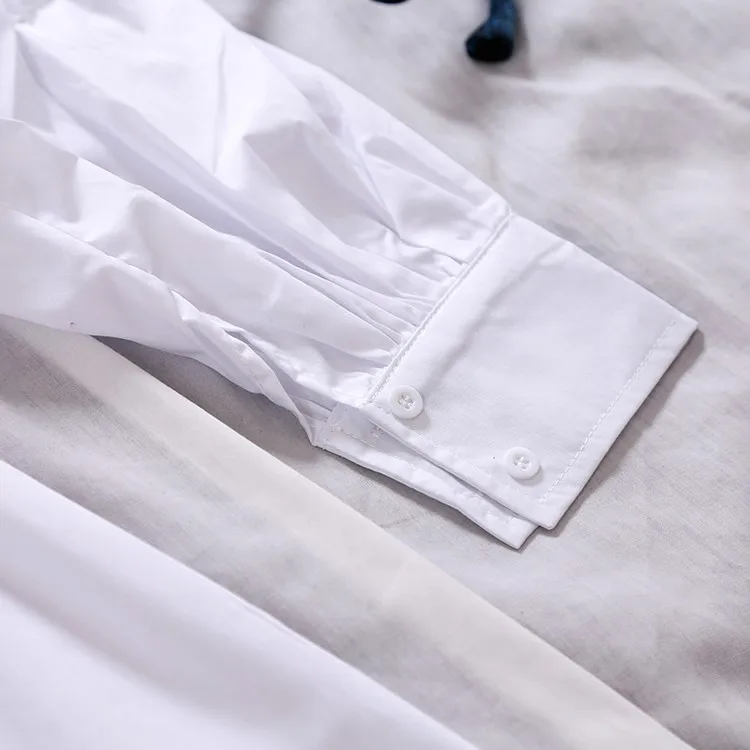 Весенне-летнее платье-рубашка с пышными рукавами и поясом женские повседневные