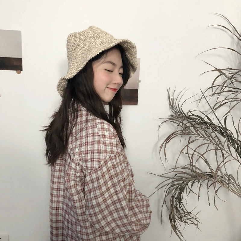 

Spring Autumn New Plus Size Fashion Women Casual Loose Vintage Long sleeve Long section tassel edge Female lattice Shirt L0124