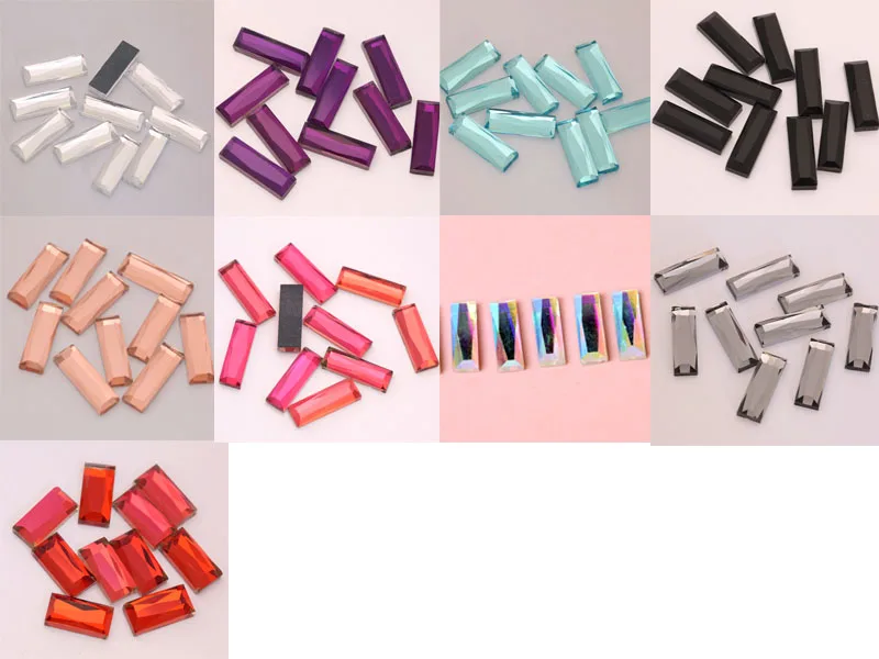 Новинка 2021 суперкачество черная прямоугольная Плоская Задняя стеклянная Стразы