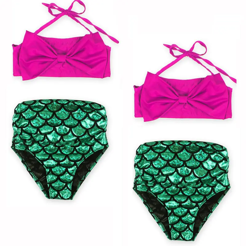 2016 Новые Девушки Русалочка Бикини Костюм Swimmable Купальный Купальник Дети детские