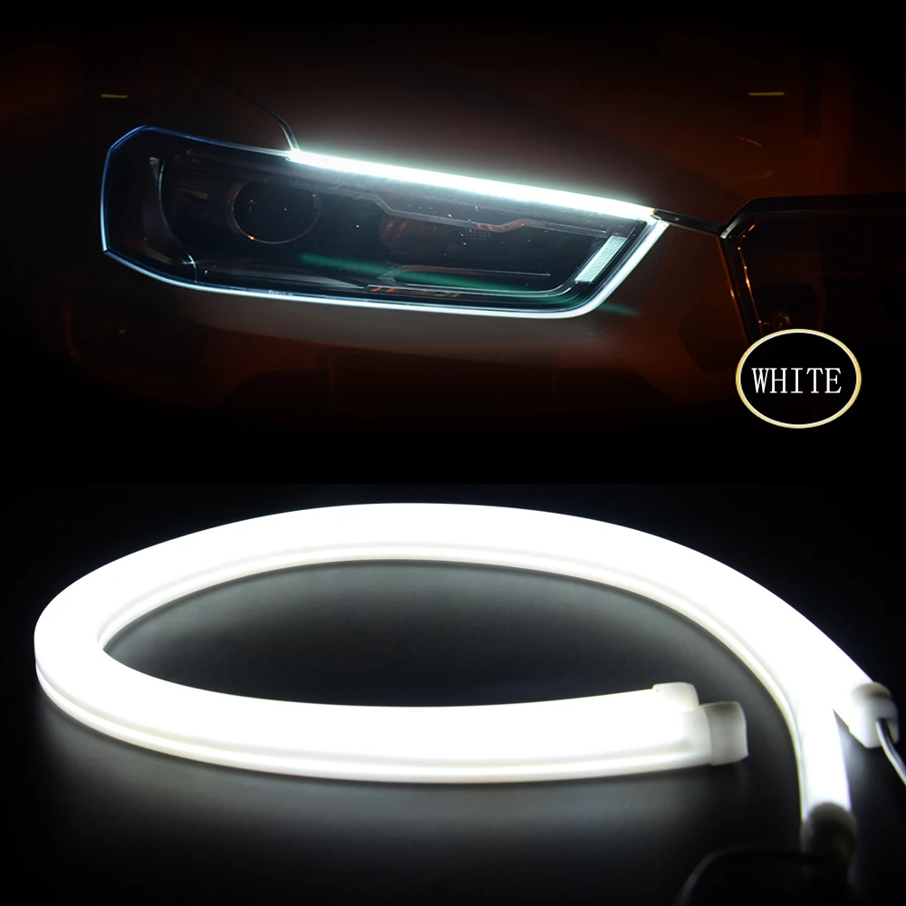 2 шт. 60 см Мягкая трубка Гибкая DRL Автомобильные фары дневного света светильник