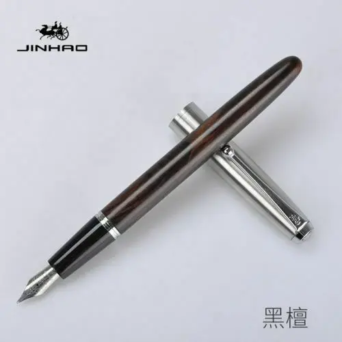 Black Wood F Jinhao 51A акриловая/деревянная авторучка чернильная ручка каллигграфия ручки EF/F/ручной работы сменный наконечник канцелярские принадлежности для офиса и школы - Цвет: Black Wood F