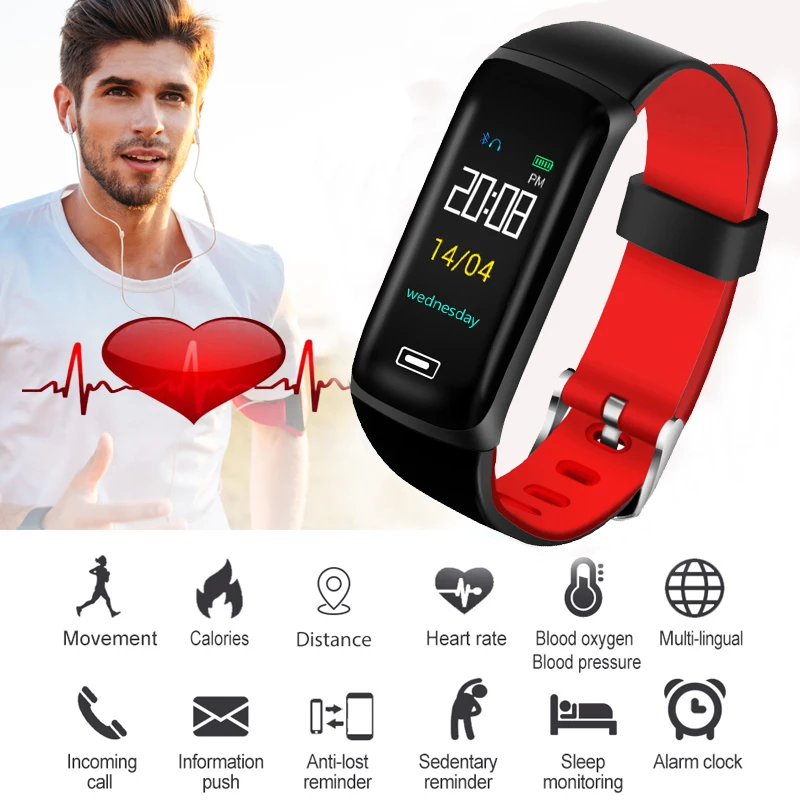 2019 Новый смарт Браслет Шагомер монитор сердечного ритма во время сна крови
