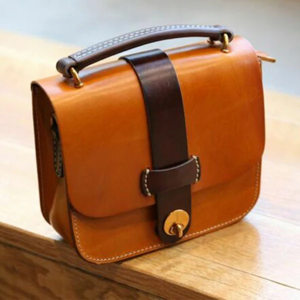 Brown Bag TWTOPSE кожаная сумка для велосипеда Brompton, Аксессуары для велосипеда, ручная работа, обновленная сумка через плечо, рюкзак, прочная корзина - Цвет: Brown Bag