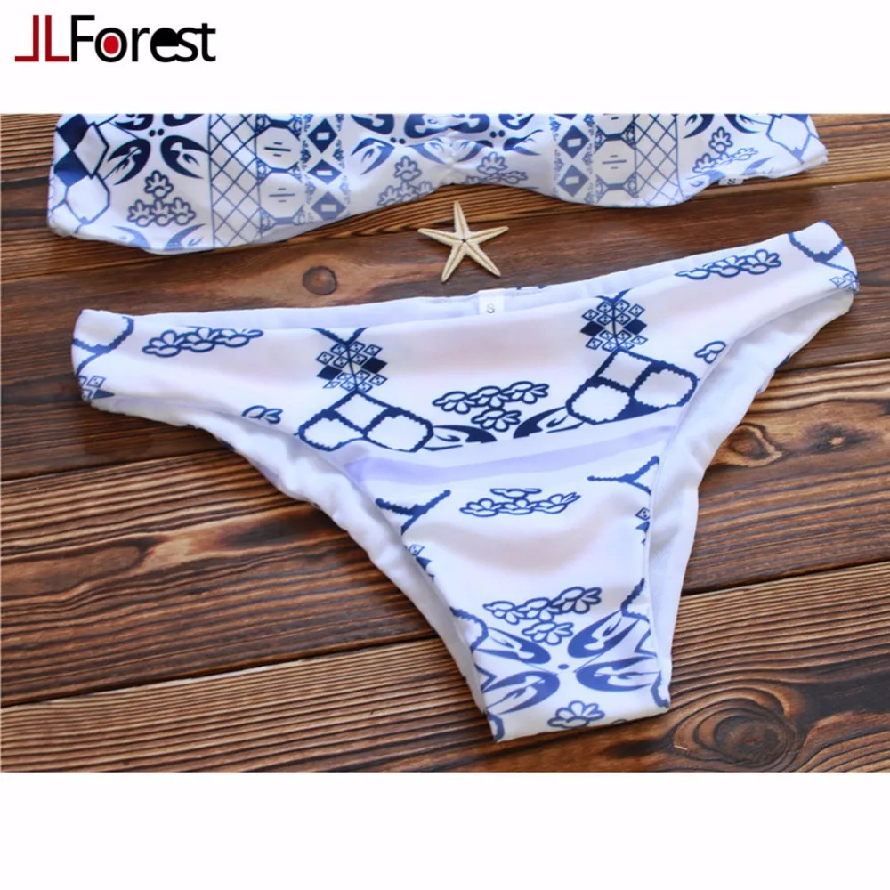 Jlforest 2017 Этническая Стиль комплект бикини с геометрическим принтом Купальники