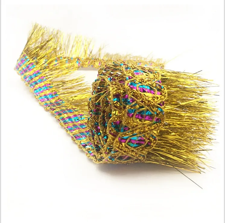 Short Fringe Tassel Latin Gold And Silver 50 Yds/Lot Bright Colored Trimming Dance Dress Appliques Trims 5.5cm Long | Дом и сад