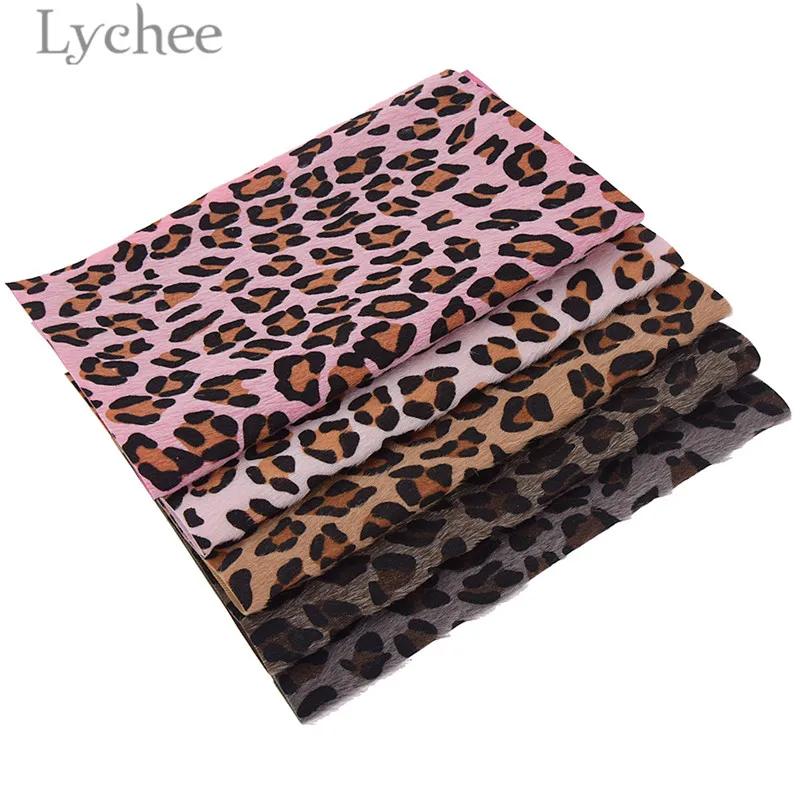 Lychee Life 21x29 см A4 печатная леопардовая меховая ткань с животным узором из меха - Фото №1
