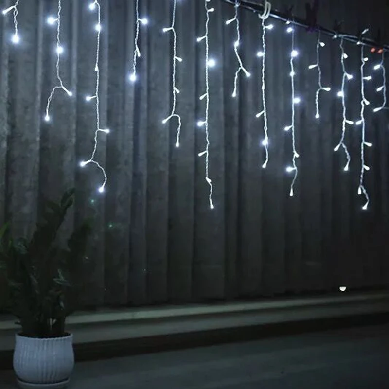 СВЕТОДИОДНАЯ Гирлянда занавеска JUNJUE с теплым белым светом 4 м|white curtain lights|curtain